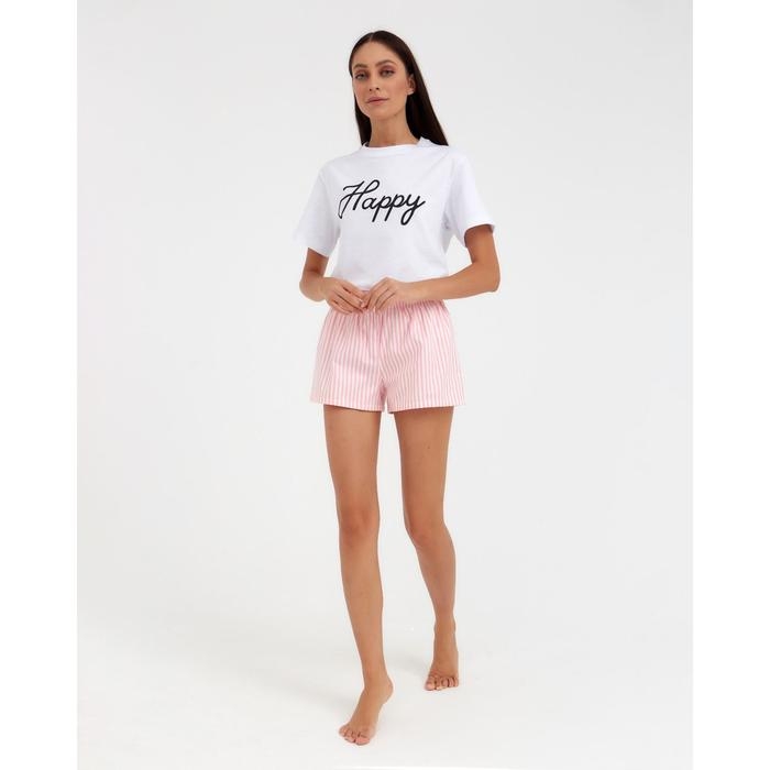 Шорты женские KAFTAN Шорты женские KAFTAN "Beautiful", цв. белый/розовый, размер 40-42