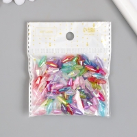 Бусины для творчества пластик "Ромб-кристалл голография" набор 20 гр МИКС 0,6х0,6х1,2 см