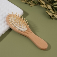 Расчёска - мини массажная &laquo;Натурель&raquo;, 4,5 &times; 15,5 см, цвет &laquo;светлое дерево&raquo;