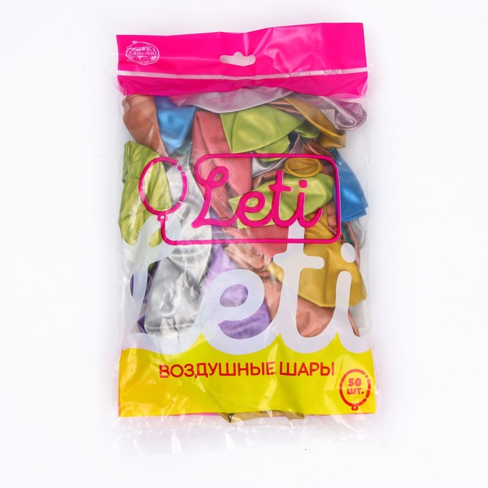 Шар латексный 12 Шар латексный 12" «Хром», металл, набор 50 шт., цвета МИКС