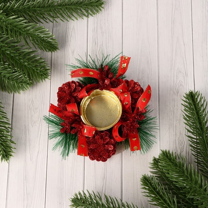 Подсвечник на одну свечу Подсвечник на одну свечу "Красный" 10х4 см отв d-4 см