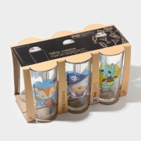 Набор стаканов &laquo;Верные друзья&raquo;, стеклянный, 230 мл, 6 шт, рисунок микс