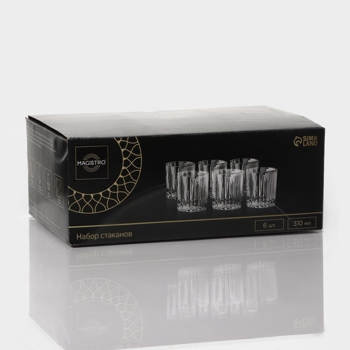 Набор стаканов Magistro &laquo;Богема. Полоса&raquo;, 310 мл, 8,3&times;7,7&times;9 см, 6 шт