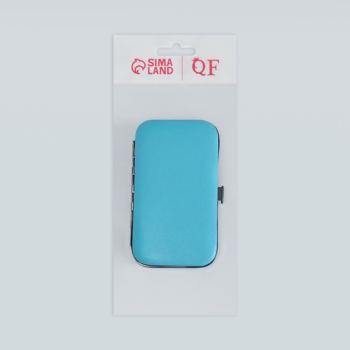 Набор маникюрный «Нежность», 6 предметов, в футляре, цвет голубой Набор маникюрный «Нежность», 6 предметов, в футляре, цвет голубой