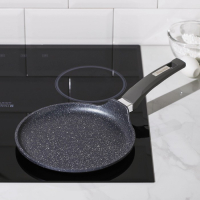 Сковорода блинная &laquo;Гранит&raquo;, d=22 см, пластиковая ручка, антипригарное покрытие, цвет серый
