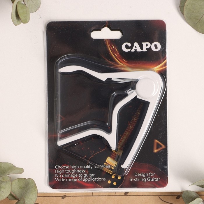 Каподастр гитарный Music life, белый Каподастр гитарный Music life, белый