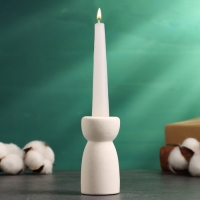 Подсвечник "Лунд" белый песок, 4х4х8см
