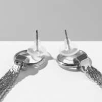 Серьги висячие &laquo;Водопад&raquo; кольцо, цвет серебро, 19,5 см