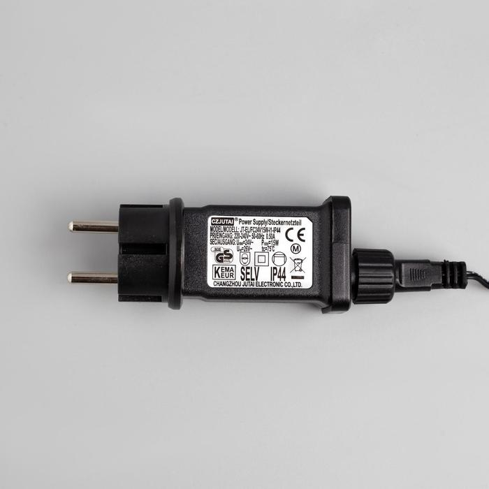 Гирлянда &laquo;Клип-лайт&raquo; 3 нити по 10 м, IP44, УМС, тёмная нить, 198 LED, свечение белое, 8 режимов, 24 В