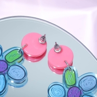 Серьги пластик &laquo;Рисунок&raquo; цветок, цветные