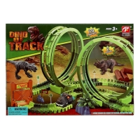 Гибкий автотрек &laquo;Дино&raquo;, мёртвая петля, световые эффекты, работает от батареек