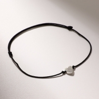 Браслет желаний &laquo;Гематит серебристый&raquo; сердце на чёрной нити, длина регулируется