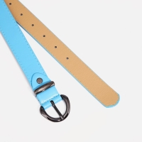 Ремень женский, ширина 2.7 см, винт, пряжка металл, цвет голубой