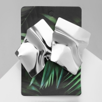 Серьги металл &laquo;Атмосфера&raquo; ромб мятый, цвет серебро