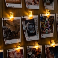 Гирлянда &laquo;Нить&raquo; 2 м роса с насадками &laquo;Прищепки-оленёнок&raquo;, IP20, серебристая нить, 20 LED, батарейки ААх2 (нет в комплекте), свечение тёплое белое