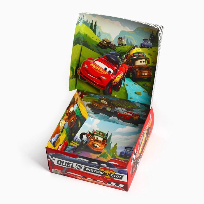 Коробка подарочная складная с 3Д &laquo;Чемпион&raquo;, Тачки, 15 х 15 х 7 см
