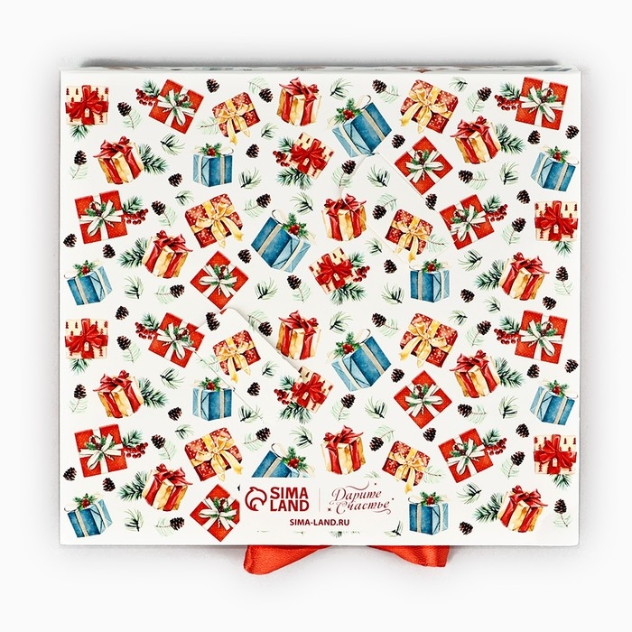 Коробка под 9 конфет с ячейками &laquo;Новогодние подарки&raquo; 14.8 х 13.5 х 3.5 см, Новый год