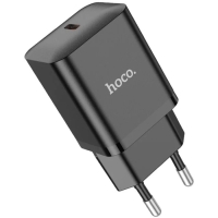 Сетевое зарядное устройство Hoco N27, 1 Type-C, 20 Вт, PD + QC, чёрное Сетевое зарядное устройство Hoco N27, 1 Type-C, 20 Вт, PD + QC, чёрное