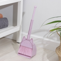 Щётка для пола Доляна &laquo;Китти&raquo;: щётка 14&times;50 см, совок 16&times;13&times;38 см, цвет розовый