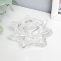 Подсвечник стекло на 1 свечу "Лотос" прозрачный 4,5х8,3х8,3 см Подсвечник стекло на 1 свечу "Лотос" прозрачный 4,5х8,3х8,3 см