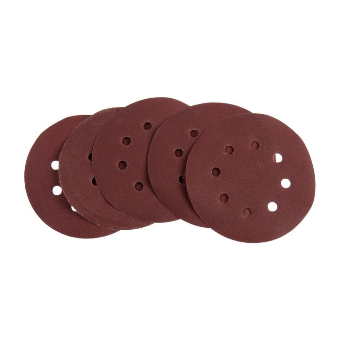 Круг абразивный шлифовальный под Круг абразивный шлифовальный под "липучку" ТУНДРА, перфорированный, 150 мм, Р240, 5 шт.