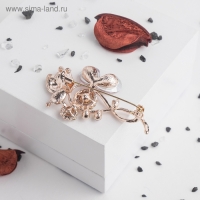 Брошь &laquo;Бабочка&raquo; бесконечность, цветная в розовом золоте