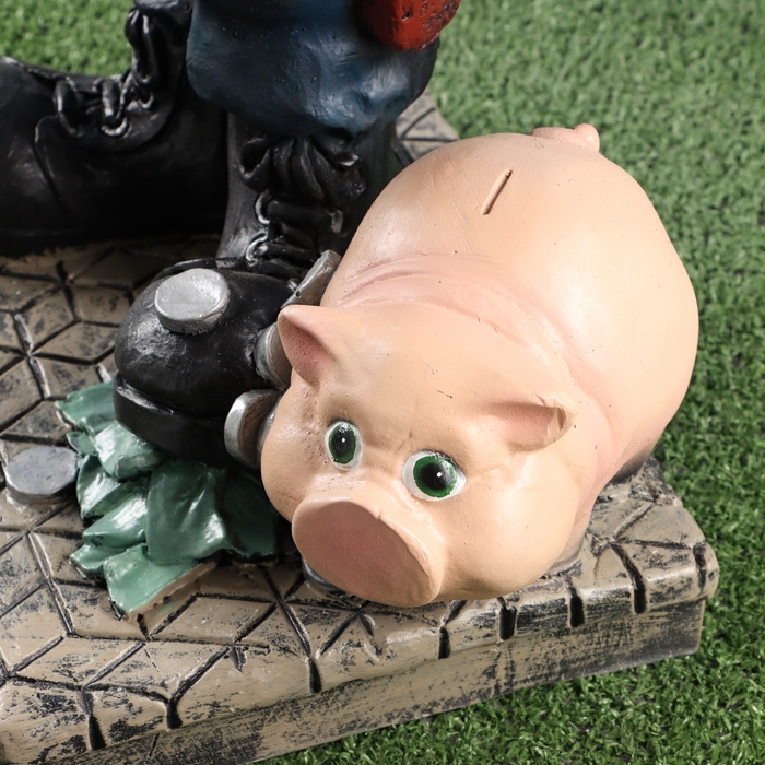 Садовая фигура "Полицейский со свинкой" 78х46см