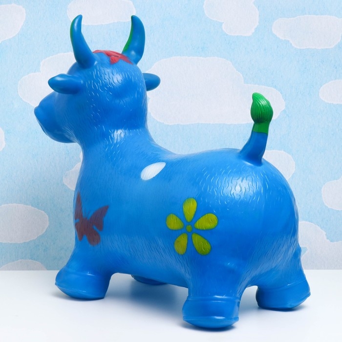 Игрушка - прыгун детская Игрушка - прыгун детская "Коровка" резиновая надувная, 50х29см, синяя