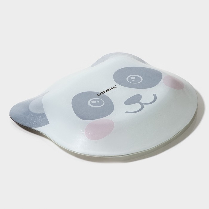 Тарелка стеклянная Доляна &laquo;Пандамэн&raquo;, 14,9&times;12,9 см, цвет белый