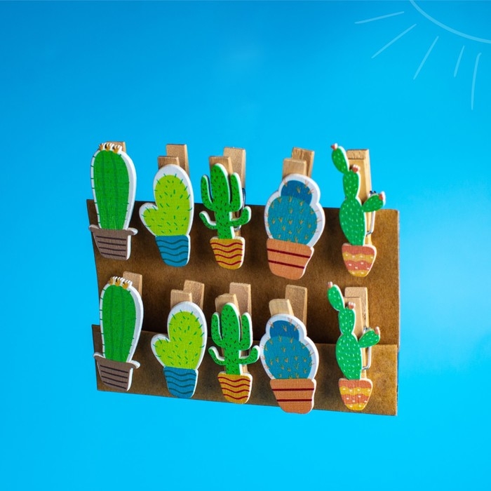 Набор декоративных прищепок Набор декоративных прищепок "Кактусы" 1×12×13 см