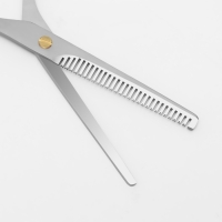 Ножницы филировочные с упором, лезвие — 6,5 см, цвет голубой/серебристый Ножницы филировочные с упором, лезвие — 6,5 см, цвет голубой/серебристый