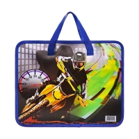 Папка с ручками пластиковая, А4, Мотоциклист Папка с ручками пластиковая, А4, Мотоциклист