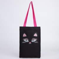 Шопер детский для девочки с допиками &laquo;Котик&raquo;, 32х23см