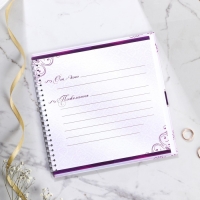 Книга пожеланий на свадьбу &laquo;Пурпурная свадьба&raquo;, на пружине.