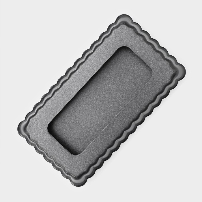 Форма для выпечки «Рифлёный прямоугольник», 12×6,5 см, съёмное дно, антипригарное покрытие, цвет чёрный Форма для выпечки «Рифлёный прямоугольник», 12×6,5 см, съёмное дно, антипригарное покрытие, цвет чёрный