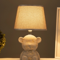 Настольная лампа "Мишка" 1х40Вт Е14 серый/золото 20х20х33см