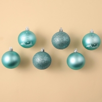 Шары ёлочные новогодние &laquo;Тепла и уюта!&raquo;, на Новый год, пластик, d=6, 6 шт., цвет голубой с белым