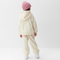 Костюм флисовый (худи и брюки) детский MINAKU: Fleece Soft, цвет бежевый, рост 122 см