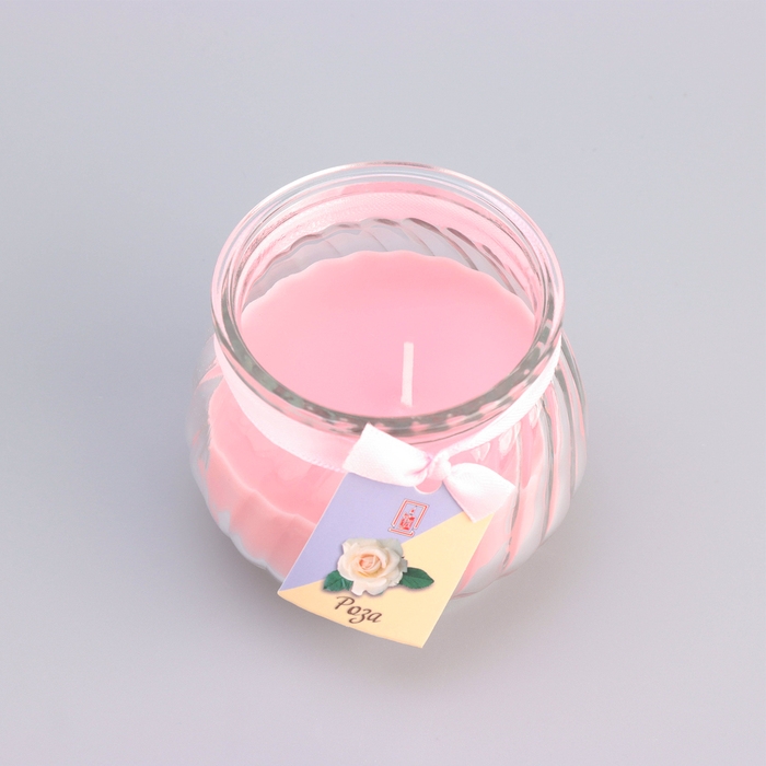 Свеча ароматическая "Горшочек" 9х7,5см, роза