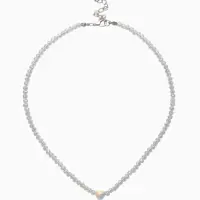 Чокер из бисера &laquo;Хрусталь&raquo;, цветной в серебре, 37 см + 5 см доп, цепочка