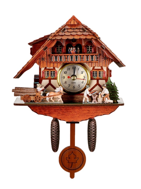 Часы настенные с кукушкой &laquo;Поместье&raquo;, плавный ход, 21.6&times;14.8&times;5.5 см