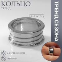 Кольцо металл &laquo;Тренд&raquo; катушка, цвет серебро, размер 18