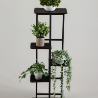 Подставка для цветов Greengo, 5 полок, 36 &times; 23 &times; 94 см, напольная, каркас металл, полки МДФ, чёрная