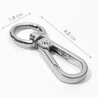 Карабин металлический, 48 × 18 мм / 13 × 2,2 мм, 5 шт, цвет серебряный Карабин металлический, 48 × 18 мм / 13 × 2,2 мм, 5 шт, цвет серебряный