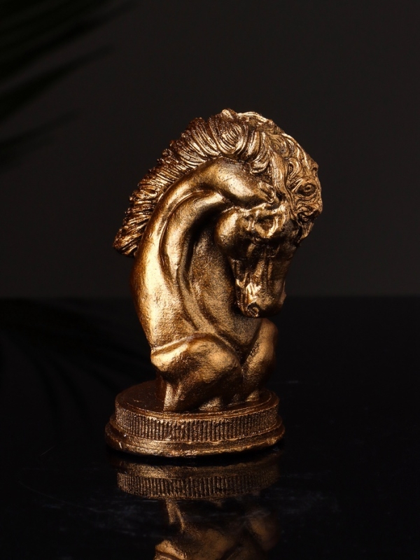 Фигура "Конь " 9х6 см, цвет бронза