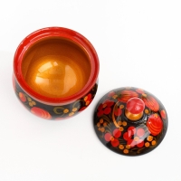 Набор для специй на подставке &laquo;Земляничка&raquo;, 15&times;15&times;6 см, дерево, хохлома