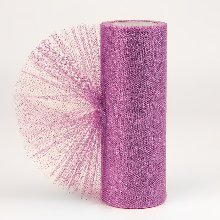 Фатин с глиттером, 15 см, 11 &plusmn; 1 г/кв.м, 9 &plusmn; 0,5 м, цвет сиреневый №15
