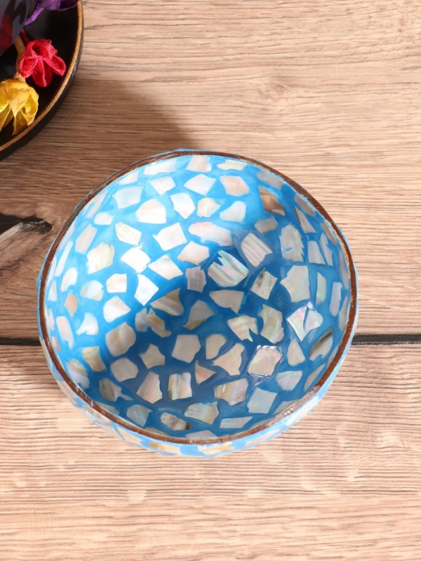 Чаша "Мозаика" 14х14х6 см, кокос +/- 1 см