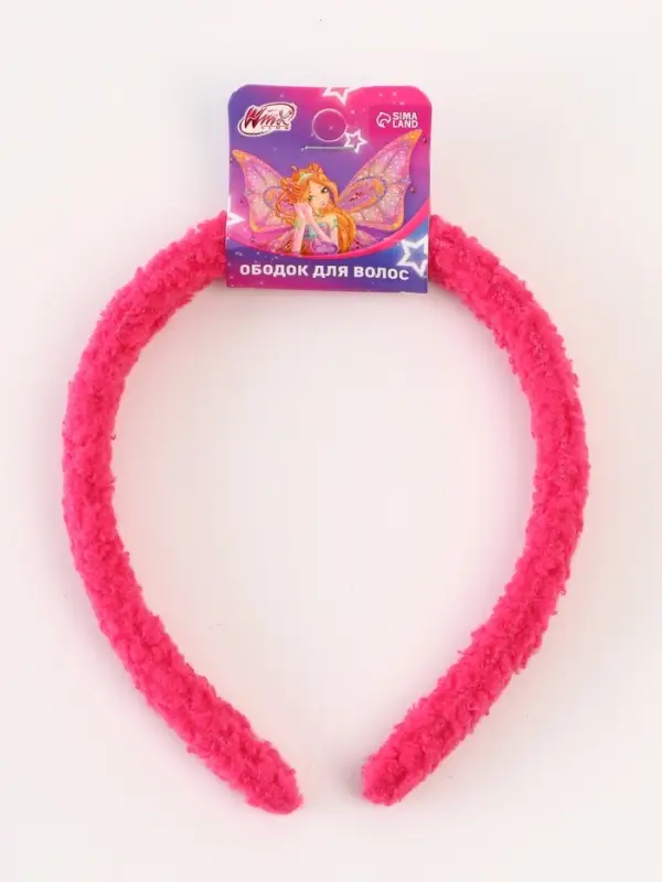 Ободок для волос плюшевый, цвет розовый, Винкс