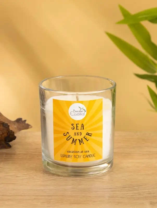 Свеча с кристаллом внутри Sea and Summer "Vacation at Sea" морской, 120 гр